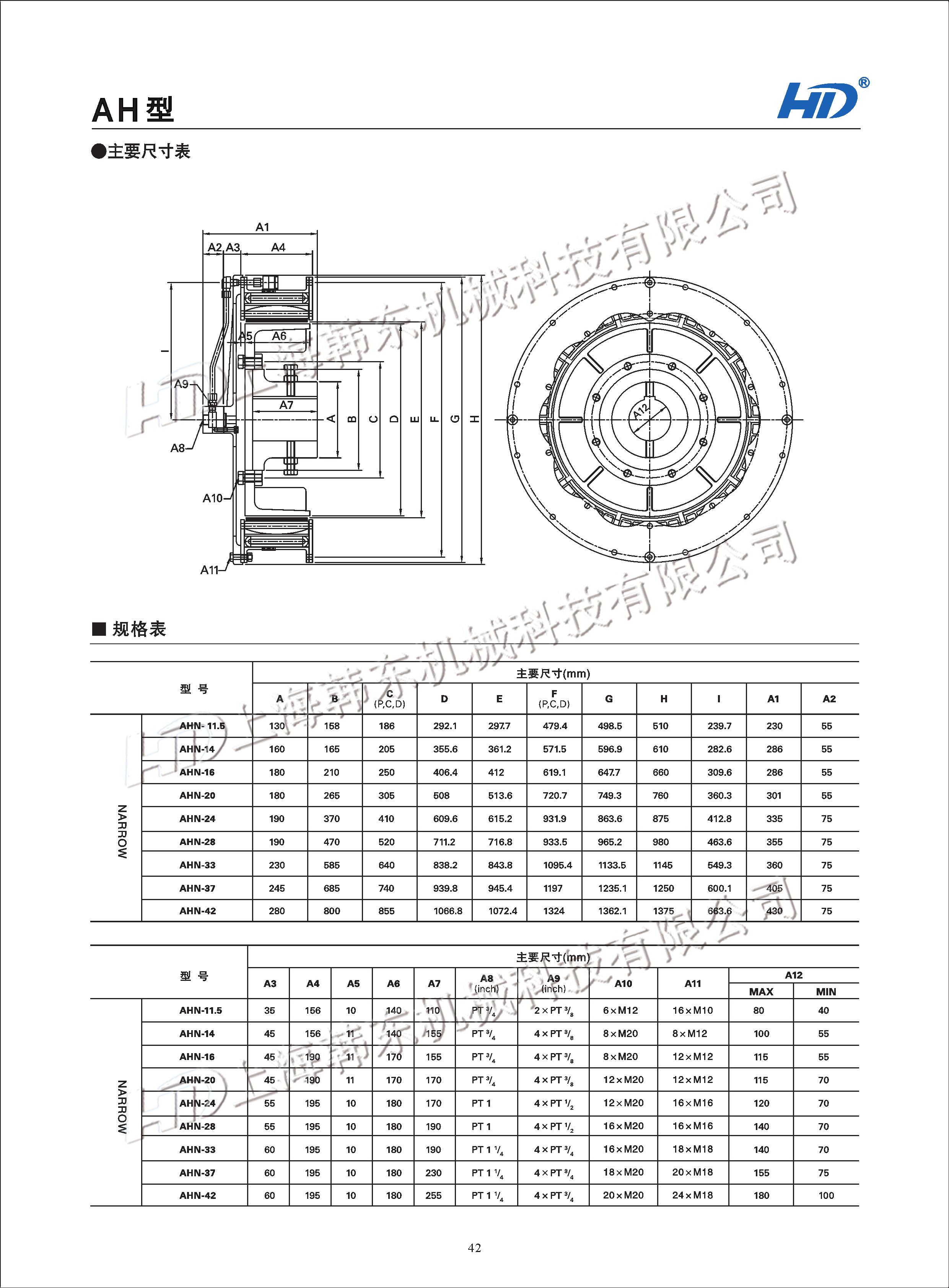 氣胎鼓型離合器AH型號(hào) 氣胎鼓型離合器AH型號(hào)